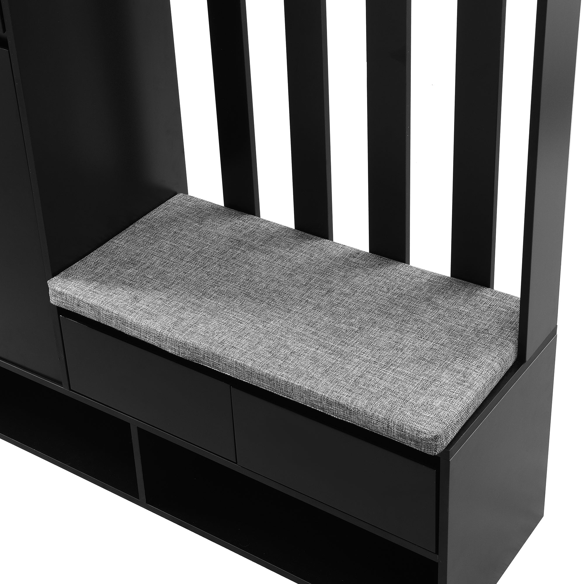 multifunctional corridor shoe cabinet with soft padded nail board and black hanger with entrance hook