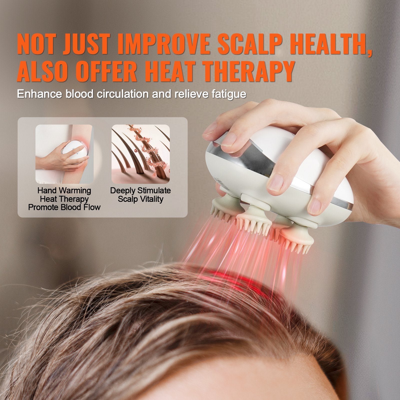 Rechargeable Electric Scalp Massager Heated Head Massager,