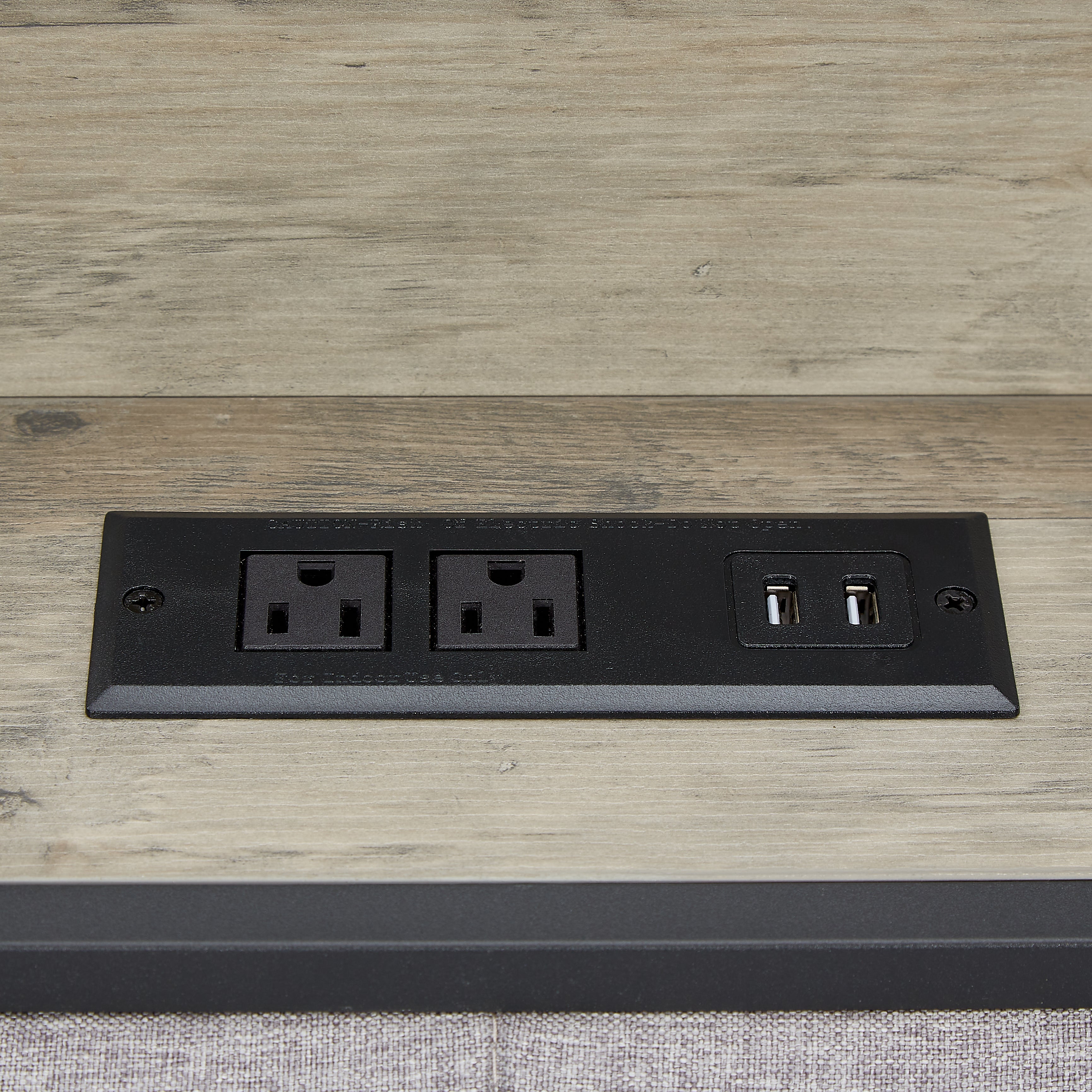 Bed frame with charging station full size, Grey
