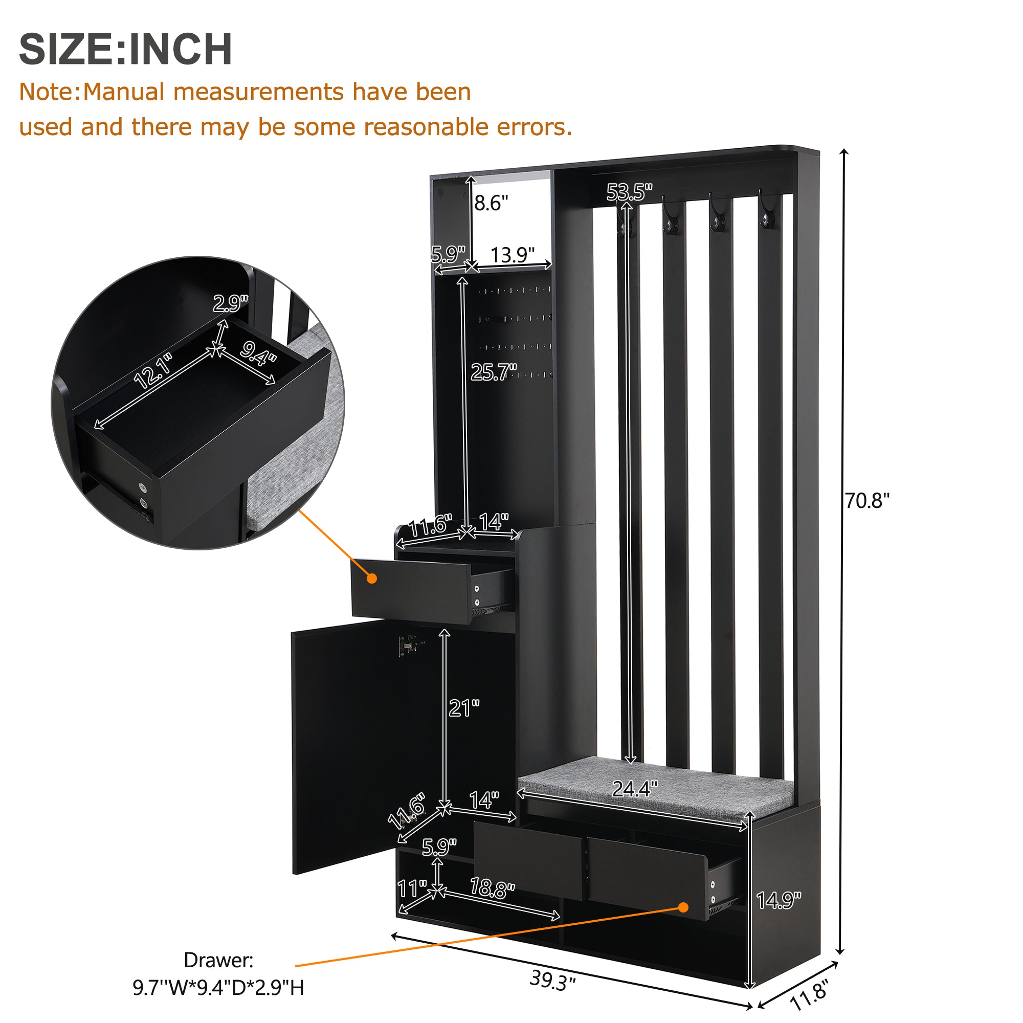 multifunctional corridor shoe cabinet with soft padded nail board and black hanger with entrance hook