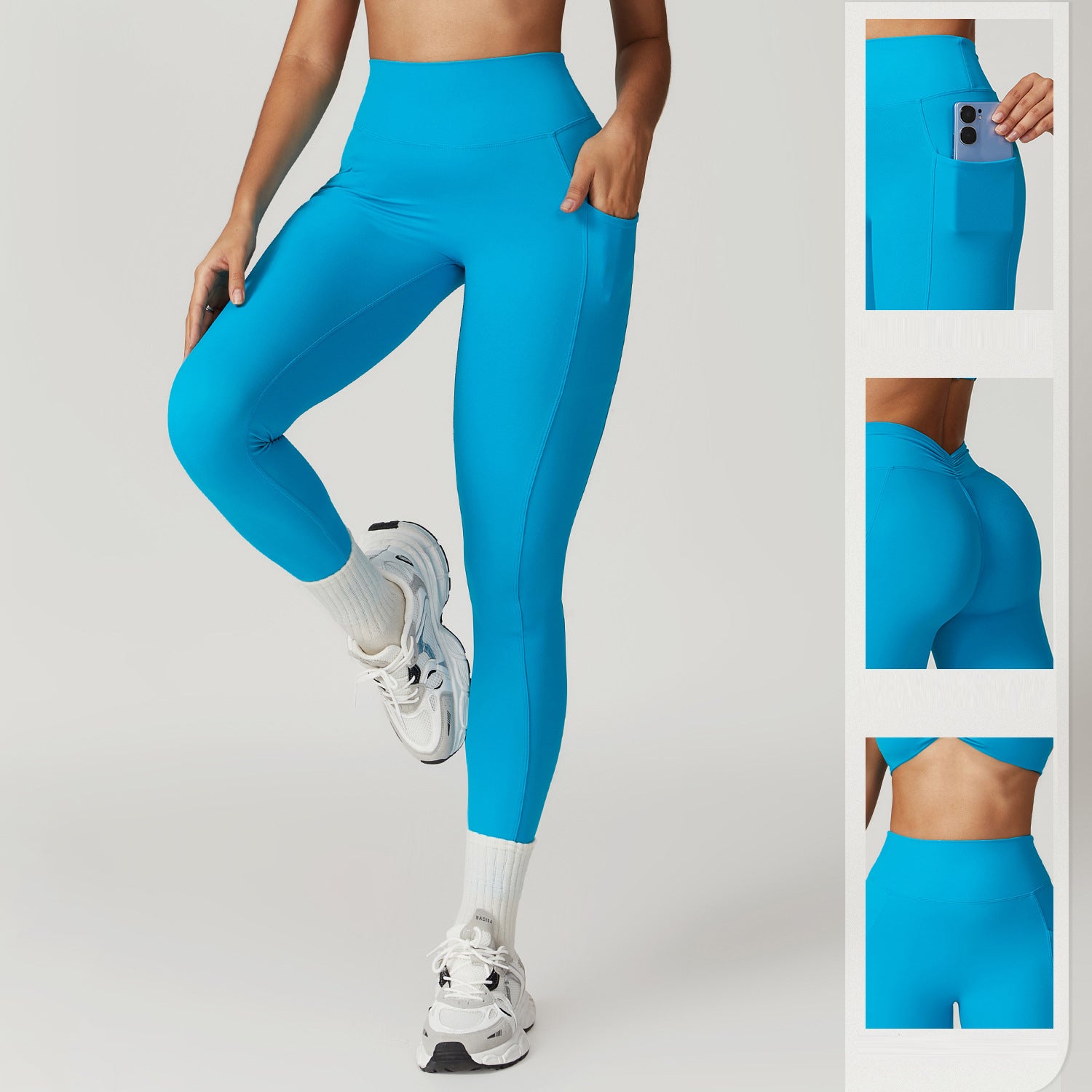 Quick drying tight fitting hip lifting yoga pants high waisted fitness pants for outdoor running exercise