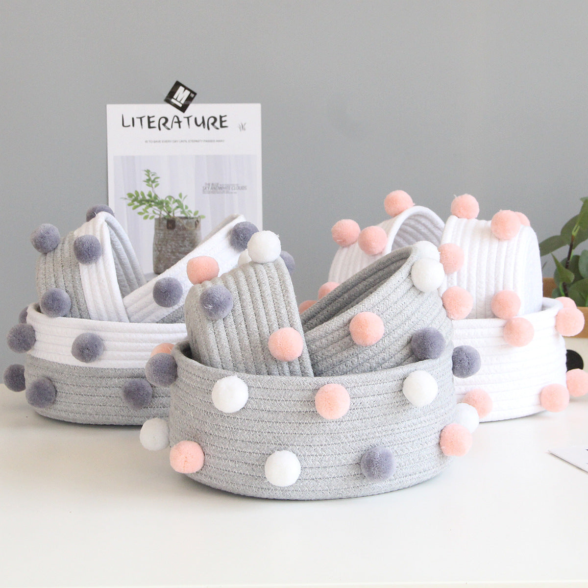 Woven Desktop Cosmetics Storage