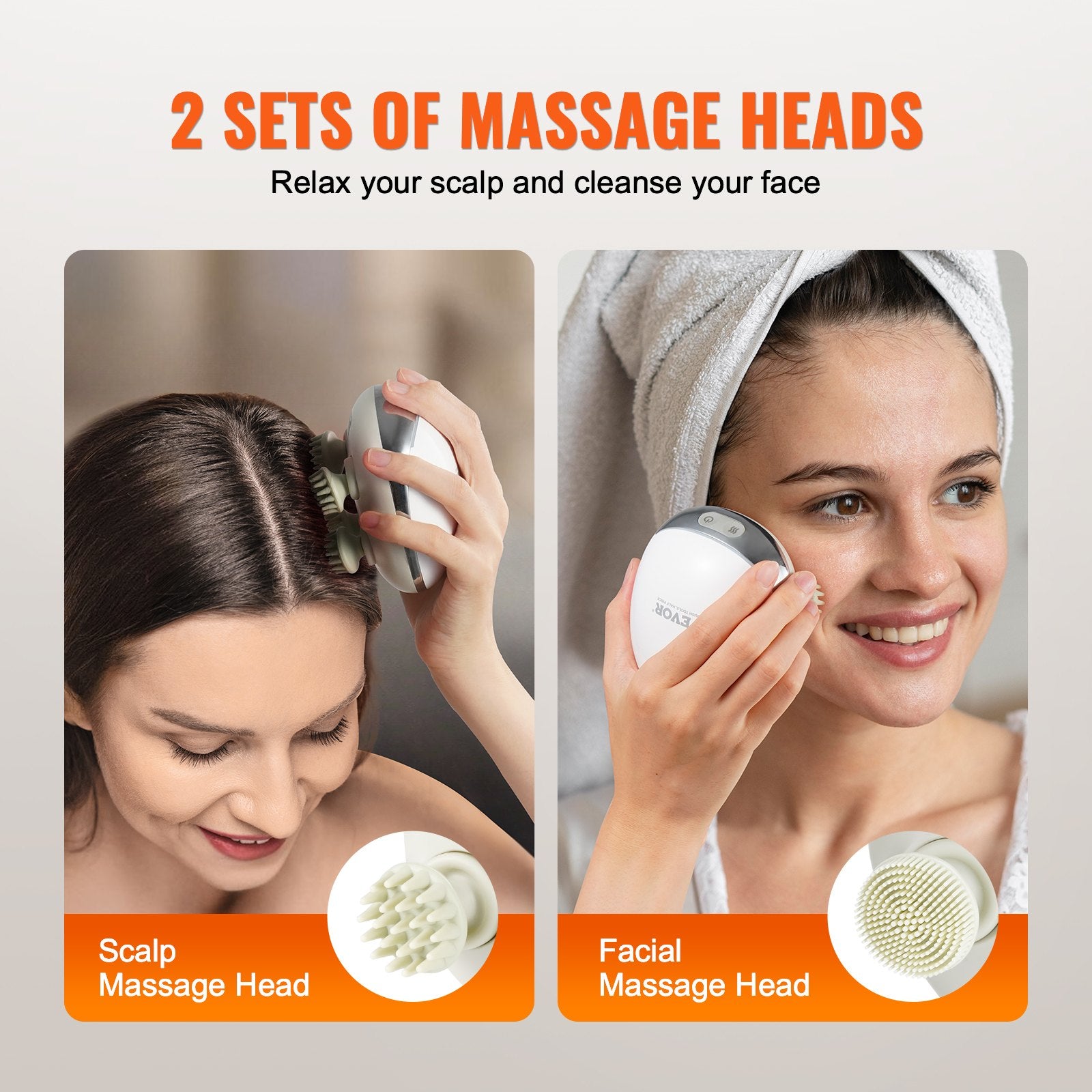 Rechargeable Electric Scalp Massager  Heated Head Massager,